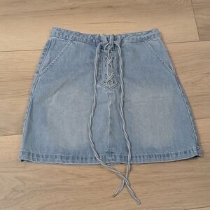 Ever New Melbourne Denim Cotton Lace-Up Mini Skirt Size 2